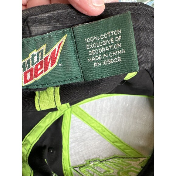 Mountain Dew Hat Cap Embroidered Logo Black Gray Green 2012 *Signed* - Picture 9 of 14